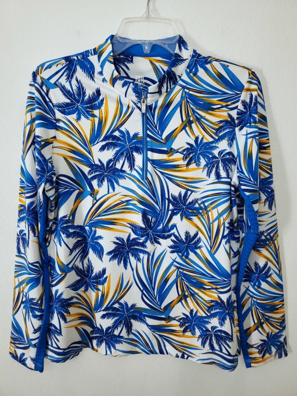 Tail Activewear Tropical Long Sleeve 1/4 Zip Tennis Pickleball Golf Top Medium